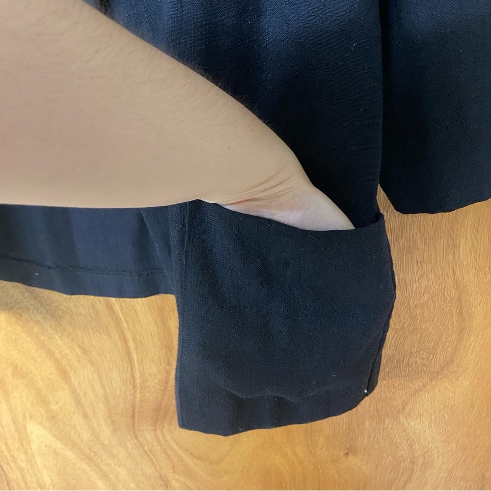 Vintage Aparenza Blazer Jacket Black w/ Pockets Office Simple Minimalist Staple - Picture 7 of 11